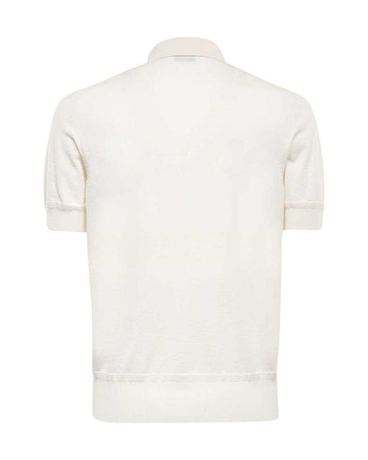 Tom Ford White Short-Sleeve Knitted Polo Shirt for men