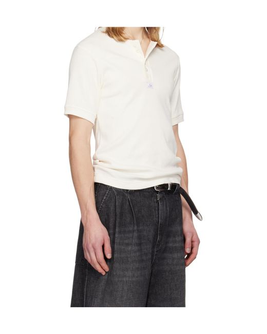 Magliano White Nudo Serafino Six-Button Front T-Shirt for men