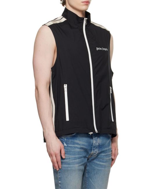 Palm Angels Black Logo Printed Vest for men