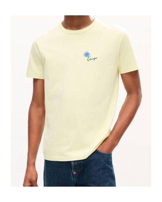 KENZO White Tulip' Embroidered Slim T-Shirt for men