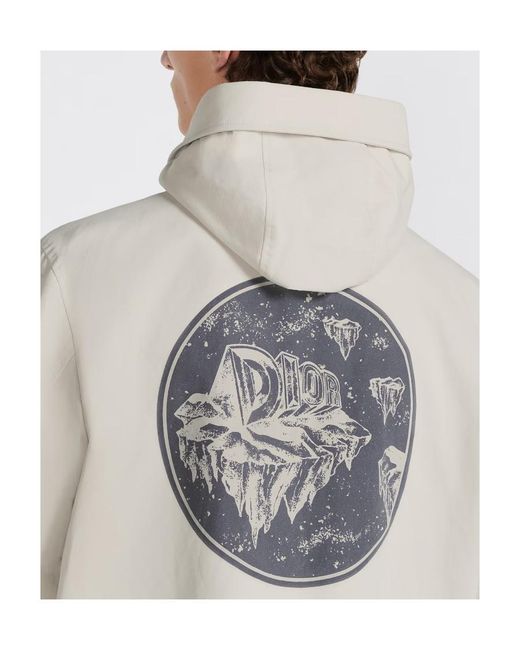 Dior White Hooded Parka for men