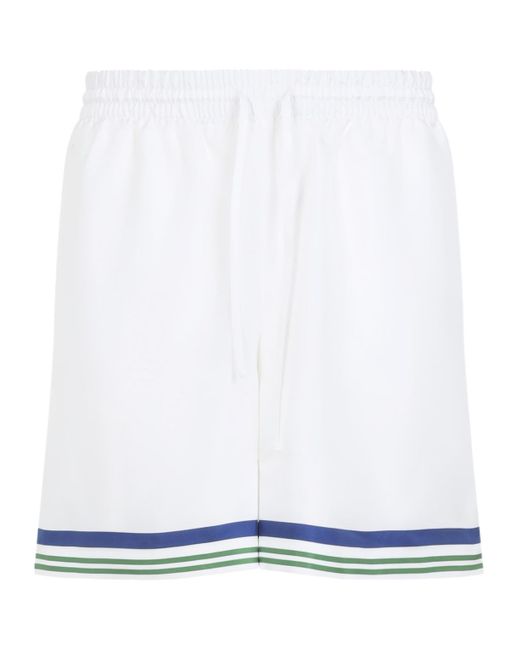 Casablanca White Tennis Club Icon Twill Shorts for men