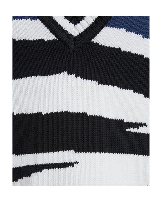 Missoni Blue Graphic-Print V-Neck Vest for men