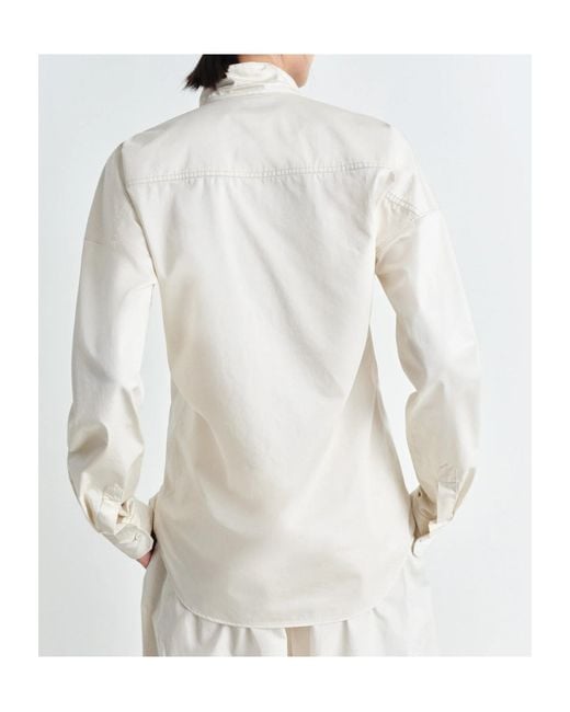 Lemaire White Curved Hem Fitted Shirt