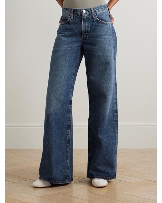 Agolde Blue Wide-Leg Denim Trousers