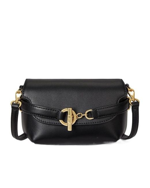 Ralph Lauren Black Blaike Leather Shoulder Bag