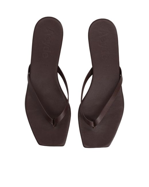 Aeyde Brown Renee Square-Toe Sandals