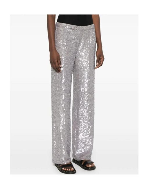 P.A.R.O.S.H. Gray Gong Straight-Leg Trousers