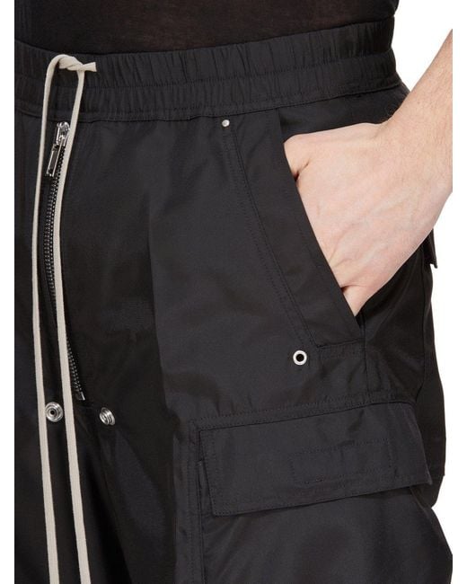 Rick Owens Black Concordians Double Cargo Jumbo Belas Trousers for men
