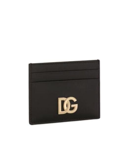 Dolce & Gabbana Black Classic Logo Plaque Cardholder
