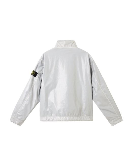 Stone Island White Compass-Badge Jacket for men