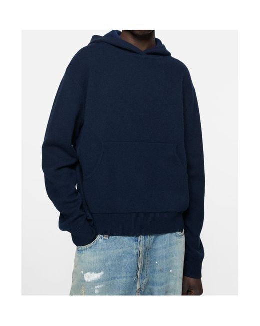 Acne Blue Cashmere Hoodie for men