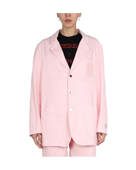 Raf Simons Pink Emblem Detail Jacket for men
