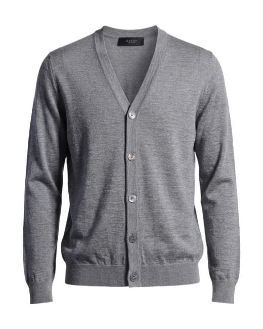 Gucci Gray Fine Knit Cardigan