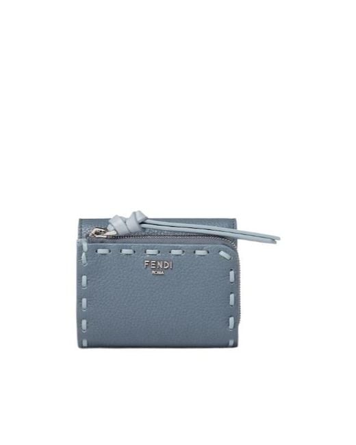 Fendi Blue Peekaboo Micro Trifold
