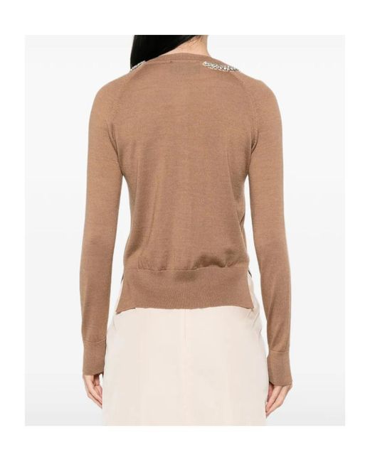 Simone Rocha Brown Crew Neck Long-Sleeved Sweater