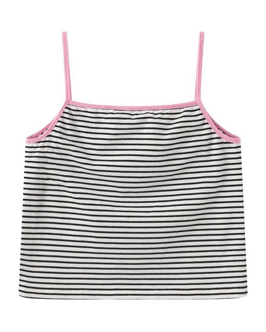 Marissa Chiara Gray Striped Suspenders
