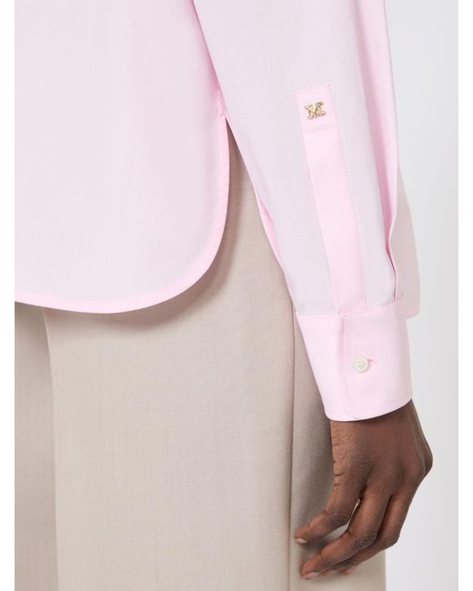 Max Mara Pink Maroso Long-Sleeve Logo-Appliqué Shirt