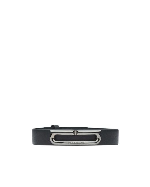 Ferragamo White Ferragamo Gancini Ornament Bracelet for men