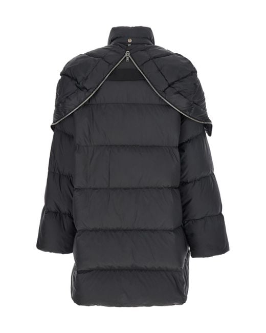 Moncler Black 'Cyclopic' Down Jacket With Removable Hood And Logo Patch