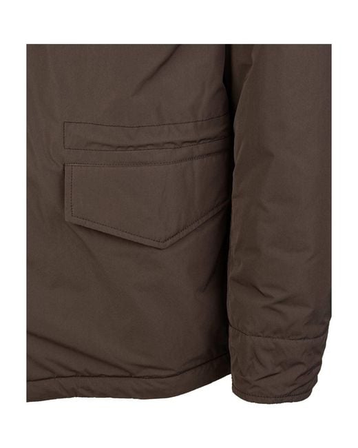 Aspesi Brown Vento Funnel Neck Field Jacket for men