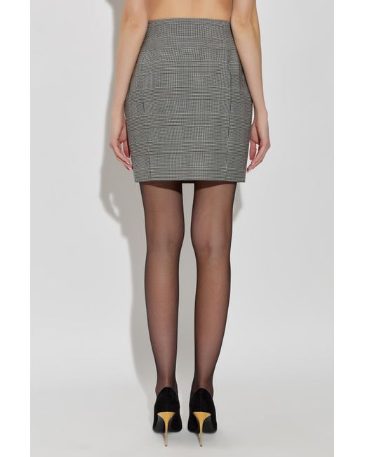 Balmain Gray Houndstooth Mini Skirt