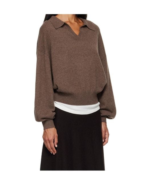 Lisa Yang Green Katriel Collared Knitted Sweater