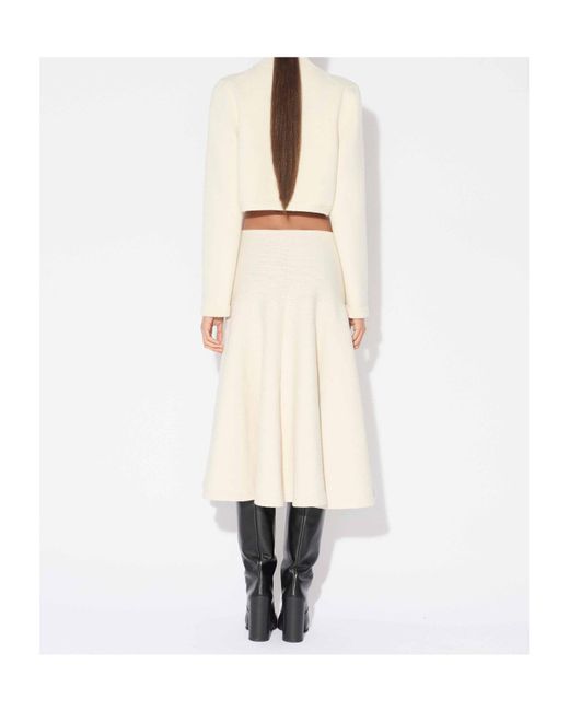 Alaïa Natural Alaïa Knit Flare Skirt