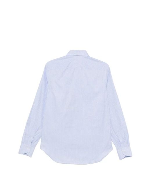 Canali Blue Long Sleeve Shirt for men