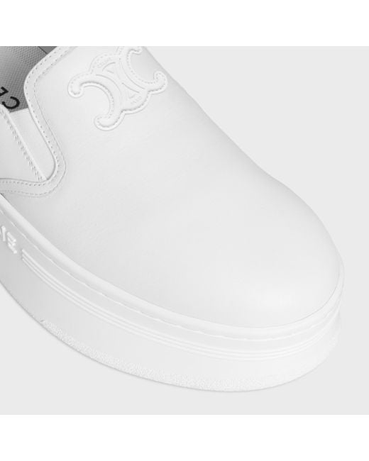 Céline White Block Wedge Mule