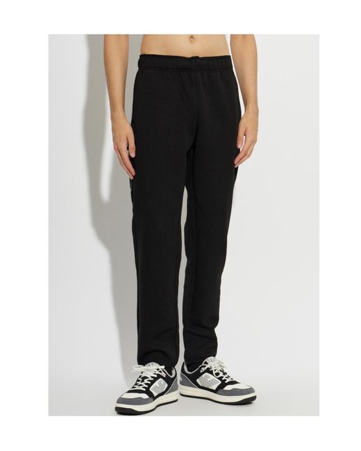 EA7 Black Elastic-Waist Athletic Pants for men