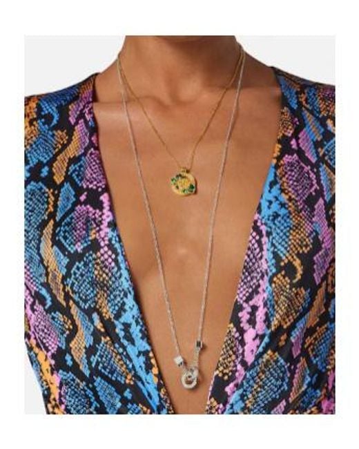 Versace Metallic Greca Double-Chain Necklace