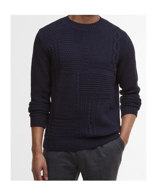 Barbour Blue Crew Neck Sweater for men
