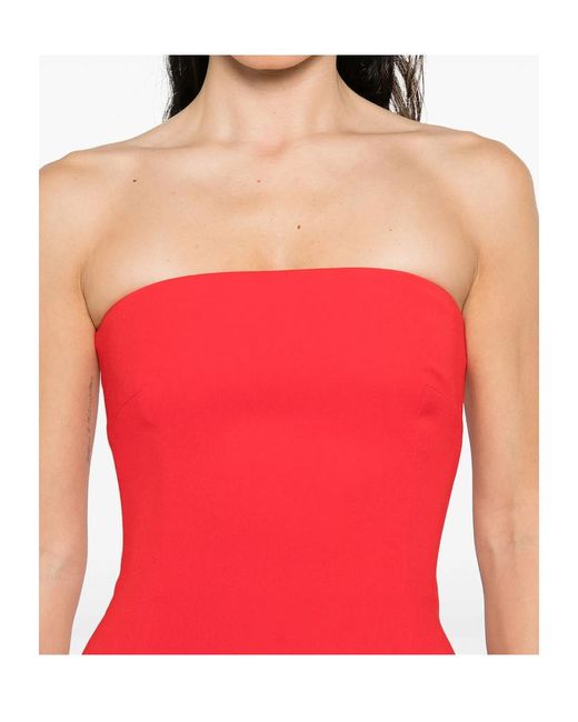 Solace London Red London Strapless Maxi Dress