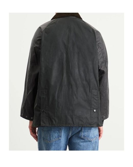 Barbour Gray Patchwork Os Bdl Buttoned Wax Jacket for men