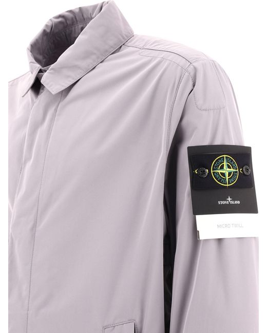 Stone Island Purple Compass-Motif Coat for men