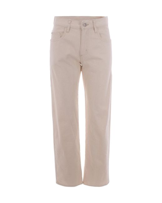 Patrizia Pepe Gray Logo-Button Straight-Leg Jeans