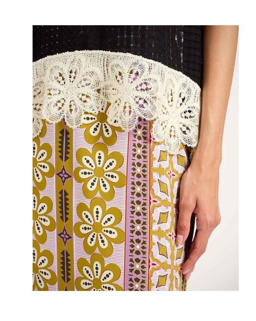 LaDoubleJ Metallic Patterned Pencil Skirt
