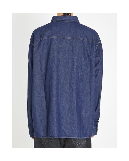 Céline Blue Long-Sleeved Denim Shirt for men