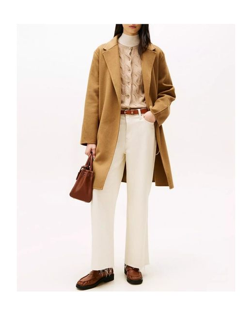 Tommy Hilfiger Natural Belted Overcoat
