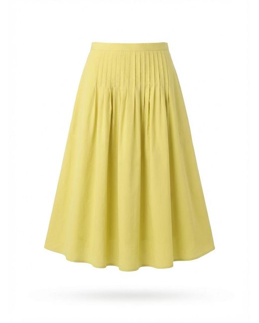 Max Mara Yellow Pleated Skirt