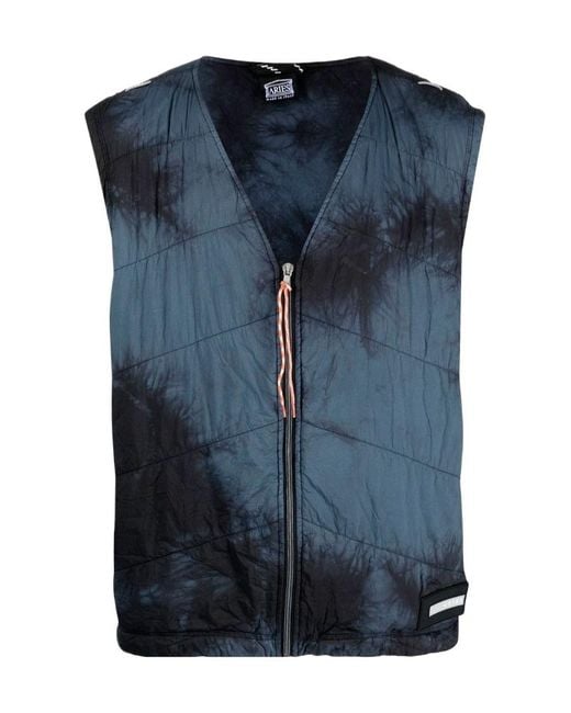 Aries Blue Tie-Dyed Vest for men