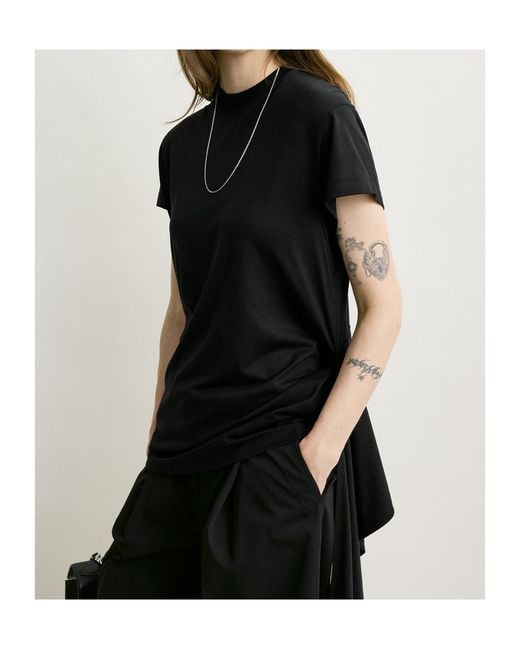 Totême  Black Knotted Draped T-Shirt