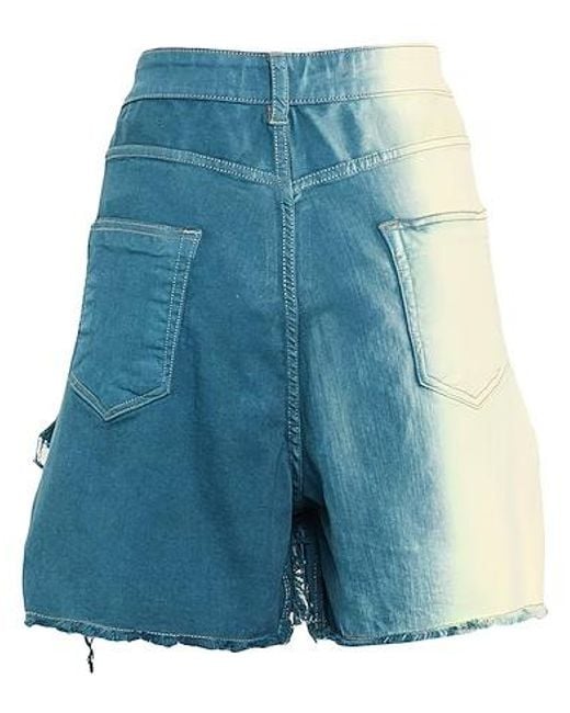Rick Owens Blue Denim Shorts