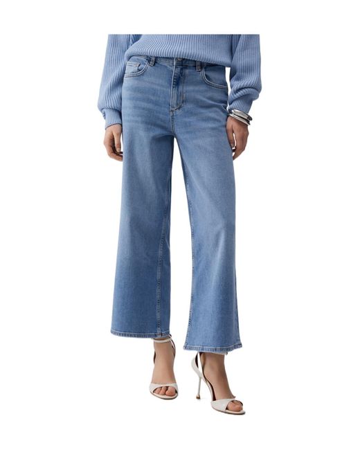 Liu Jo Blue Cropped Flared Jeans