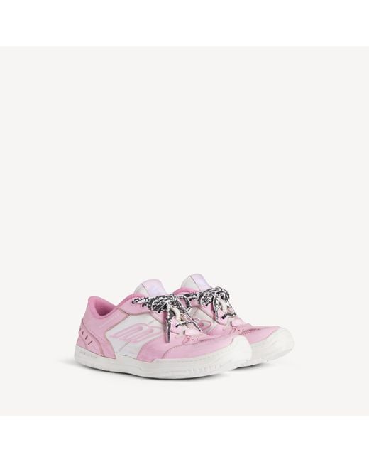 Balenciaga Pink Hamptons Worn-Out Low-Top Sneakers