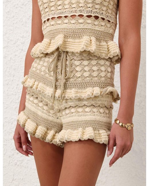 Zimmermann Natural Wanderlust Crochet Short