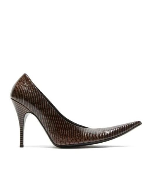 Acne White Point-Toe Leather Pumps