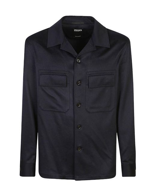 Zegna Blue Long-Sleeved Casual Jacket for men