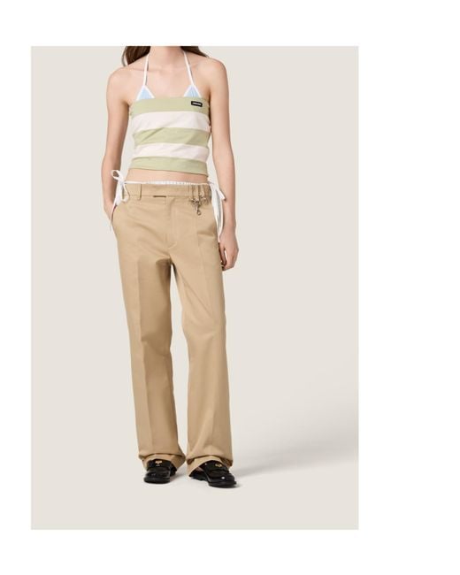 Miu Miu Natural Striped Bandeau Top
